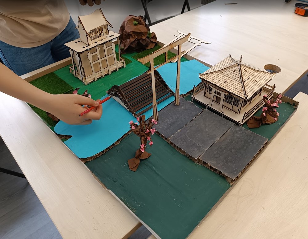 Elkészült lézervágott japán diorama